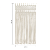 Rideau macramé grande largeur — coton naturel 120 × 195 cm | Alora Décorations macramé