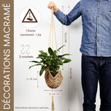 Suspension plante macramé jute naturel style bohème Décorations macramé