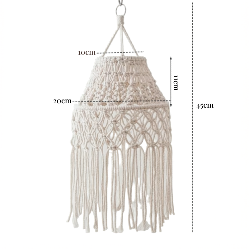 Abat-jour macramé bohème pour suspension et lampe chevet | Alma Décorations macramé