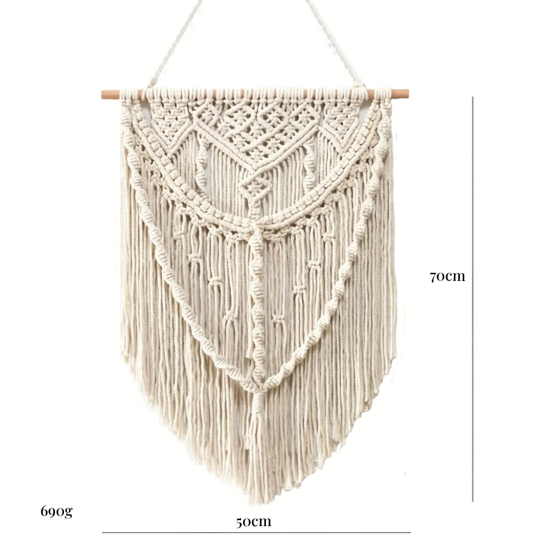 Tenture macramé écru naturel | Kora Décorations macramé