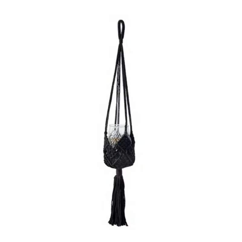 Suspension plante macramé losanges coton pour pot 20cm | Nora Décorations macramé