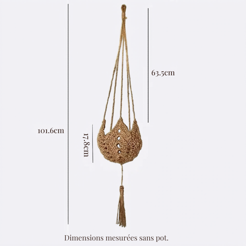 Suspension plante macramé jute naturel style bohème Décorations macramé