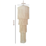 Abat-jour macramé tambour cylindrique en coton tissé | Lazure Décorations macramé