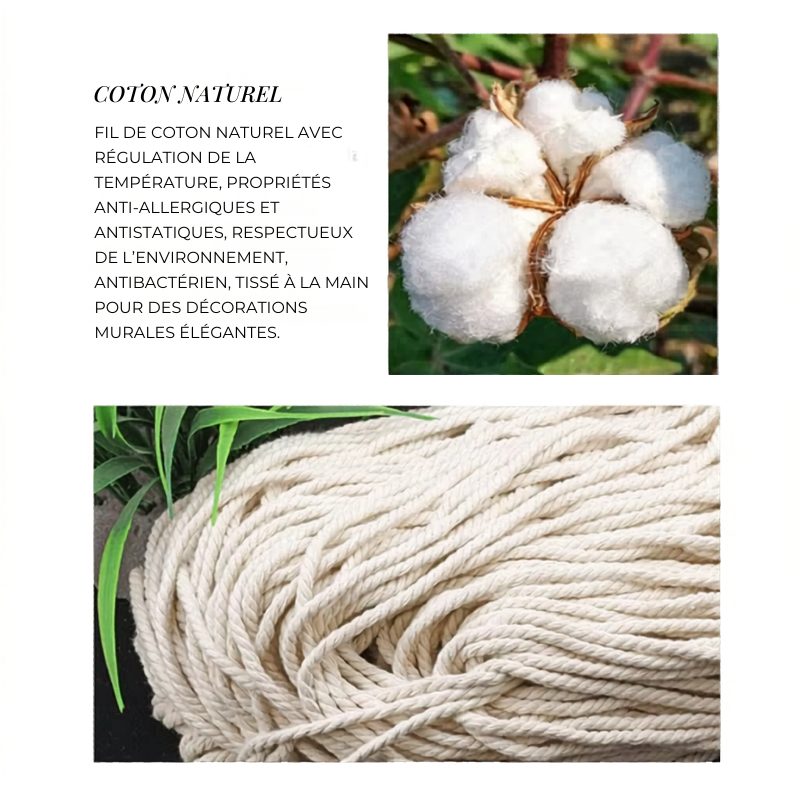 Tapisserie macramé terracotta, menthe & écru | Soléa