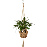 Suspension plante macramé jute et perles bois 105cm Décorations macramé