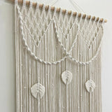 Rideau macramé plumes coton naturel séparation bohème | Zéphyr Décorations macramé