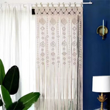 Hand-woven Macrame Cotton Door Curtain Tapestry Wall Hanging Art Tapestry Boho Decoration Bohemia Wedding Backdrop Tapestry Décorations macramé