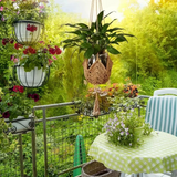 Suspension plante macramé jute et perles bois 105cm Décorations macramé