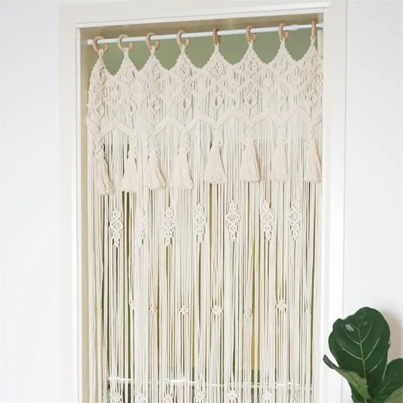 3-Rideau Macramé 3 Décorations macramé