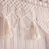 Rideau macramé grande largeur coton naturel 115 × 200 cm | Kheïma Décorations macramé