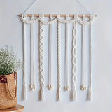 Boho Photo Display Clip Handmade Exquisite Tassel Wall Hanging Decoration Photograph Storage Tool With 20 Wooden Clips Décorations macramé