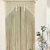 Handmade Cotton Rope Woven Curtain Tassel Tapestry Decorative Door Curtains Homestays Wall Creative Background Partition Curtain Décorations macramé