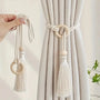 2pcs Log Loop Adjustable Cotton Cord Curtain Tie Fringe Bohemian Chic Curtain Rope Bundle Curtain Bedroom Living Room Home Decor Décorations macramé