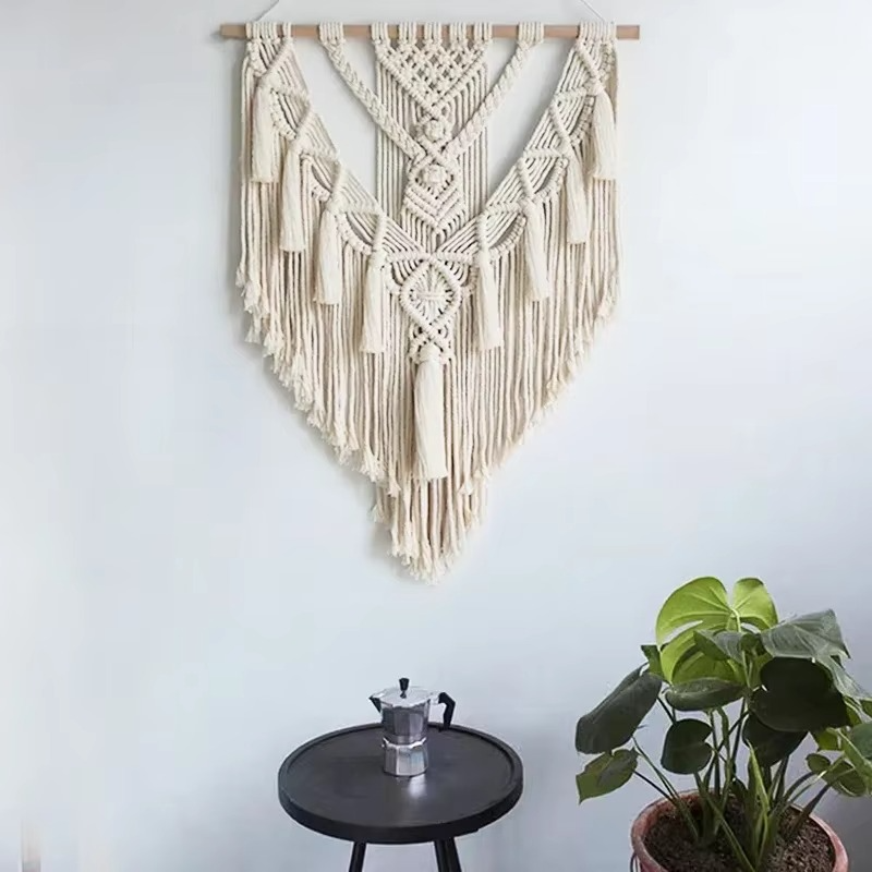 Tenture murale macramé géométrique bohème | Verana