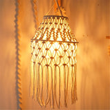 Macrames Lamp Shade Bohemian Cotton Rope Hanging Pendants Light Cover for Office Bedroom Living Room Nursery Dorm Decors Décorations macramé