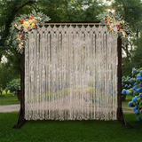 Hand-woven Macrame Cotton Door Curtain Tapestry Wall Hanging Art Tapestry Boho Decoration Bohemia Wedding Backdrop Tapestry Décorations macramé