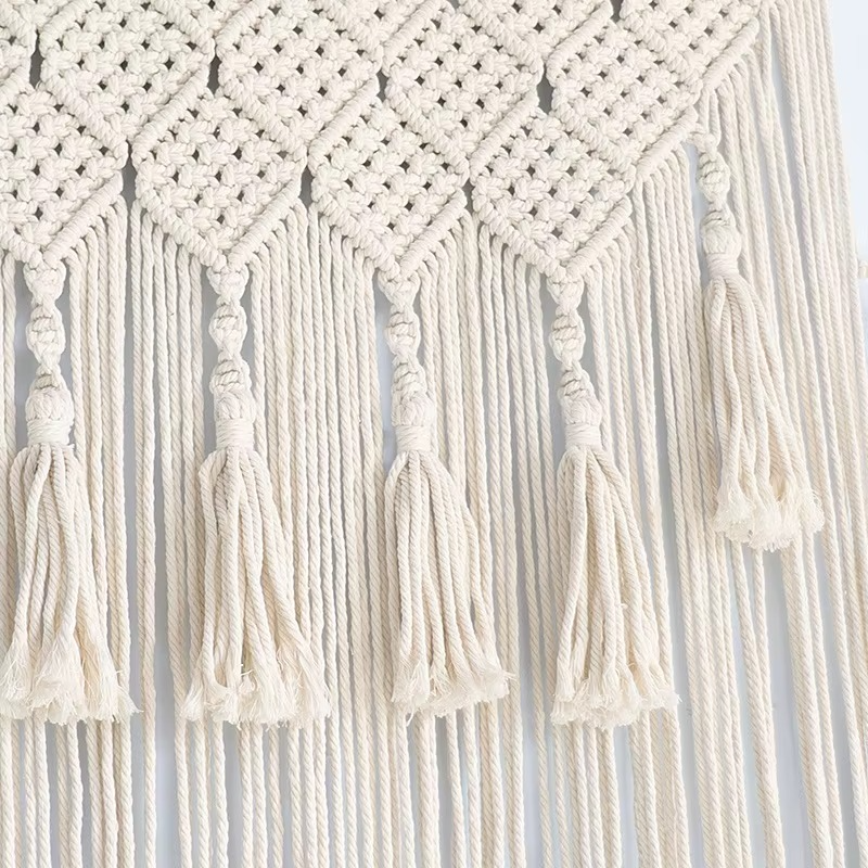 Tenture murale macramé rideau de fenêtre 70x200 cm | Orea Décorations macramé