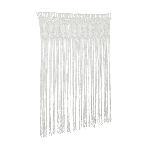 Rideau macramé grand format coton blanc 135x200 cm | Kael Décorations macramé