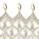 Rideau macramé grande largeur — coton naturel 120 × 195 cm | Alora Décorations macramé