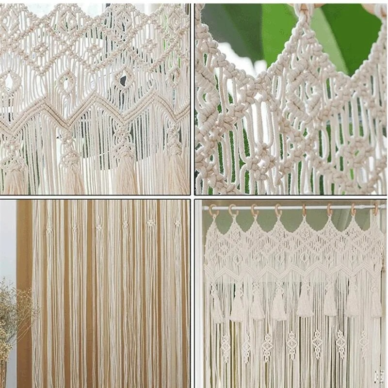 3-Rideau Macramé 3 Décorations macramé