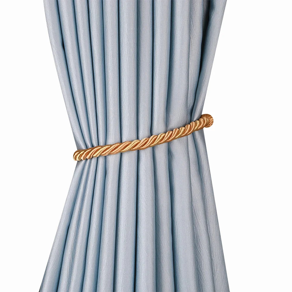 1Pc Handmade Weave Curtain Tieback Gold Curtain Holder Clip Buckle Rope Home Decorative Room Accessories Curtain Tie Backs Décorations macramé
