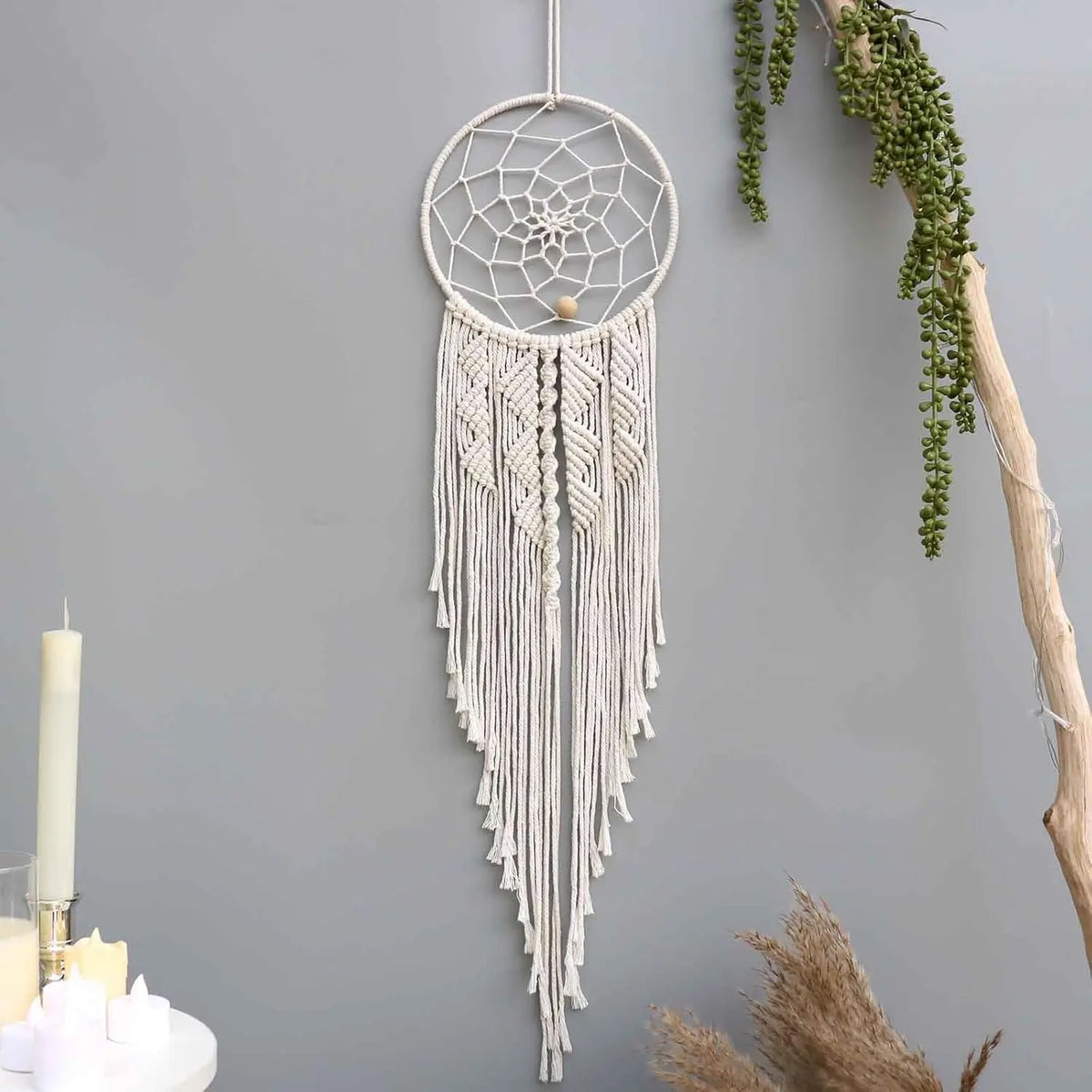 Macrame Dream Catcher Nordic Wall Tapestry Ramadan Decoration Home Room Decoration Bohemian Wall Hanging Decoration Décorations macramé