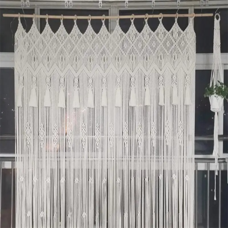 3-Rideau Macramé 3 Décorations macramé