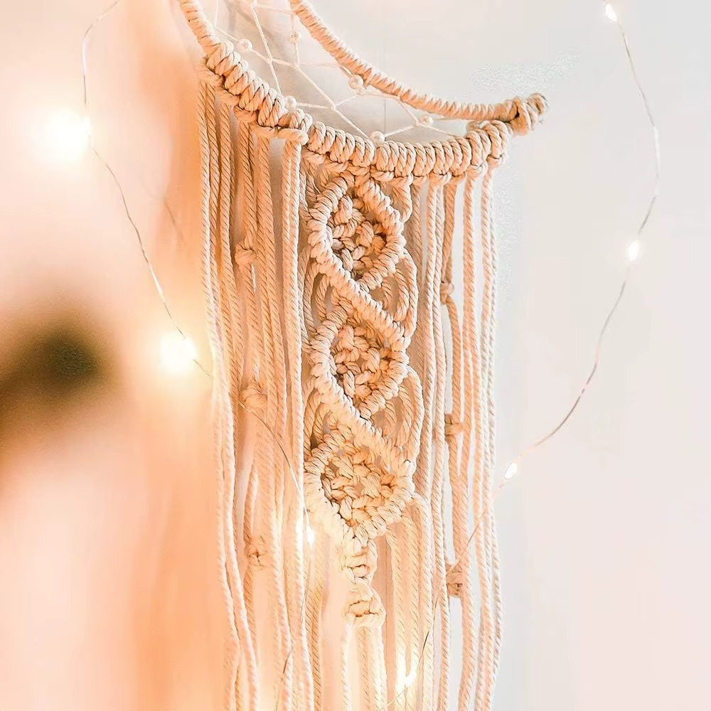 Attrape-rêve macramé lune chambre bohème | Lunaris