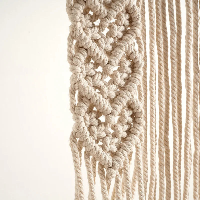 Handwoven Knot Wall Shelf Bohemian Macrame Cotton Rope Hanging Shelf Nordic Rustic Home Decor Storage Shelf Décorations macramé