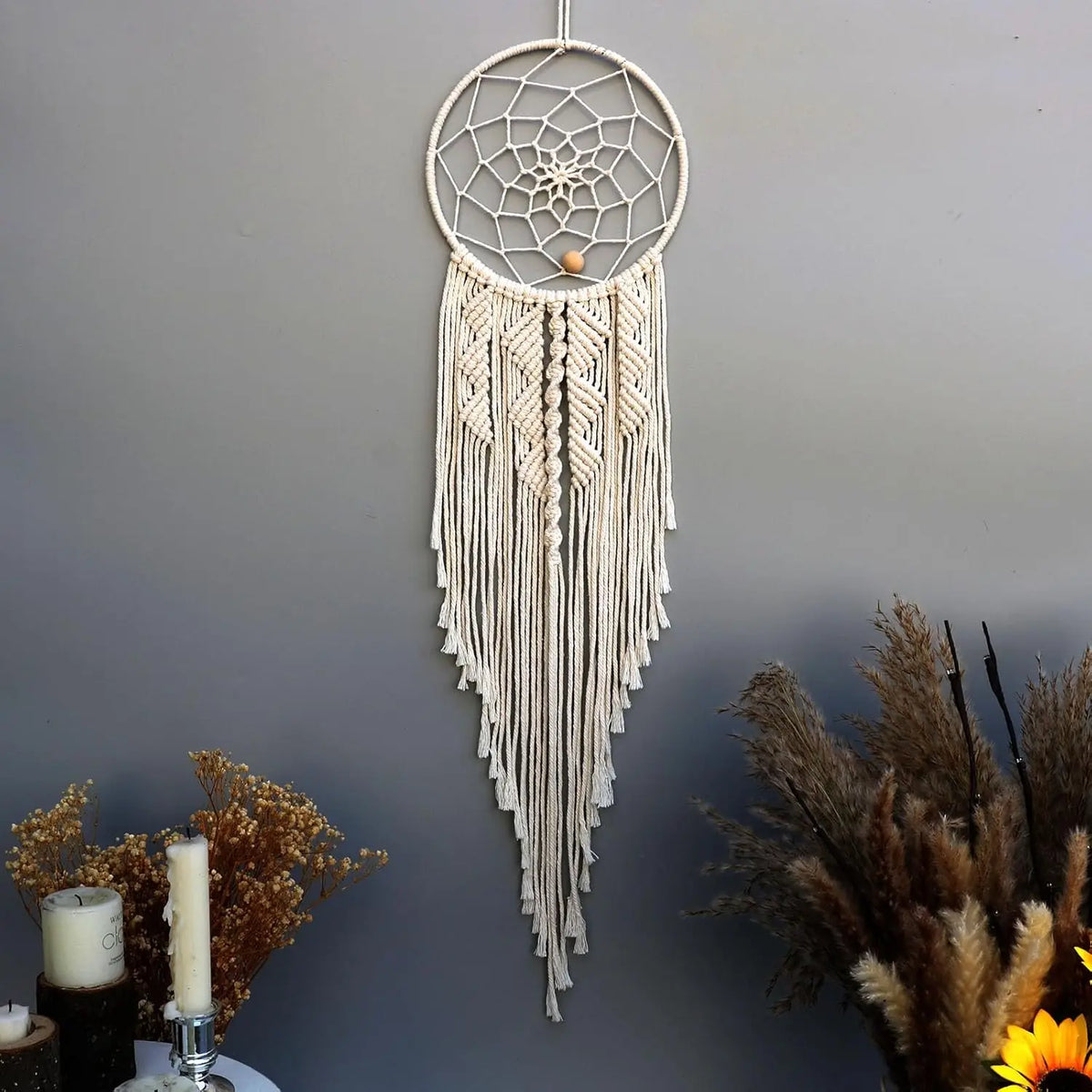 Macrame Dream Catcher Nordic Wall Tapestry Ramadan Decoration Home Room Decoration Bohemian Wall Hanging Decoration Décorations macramé