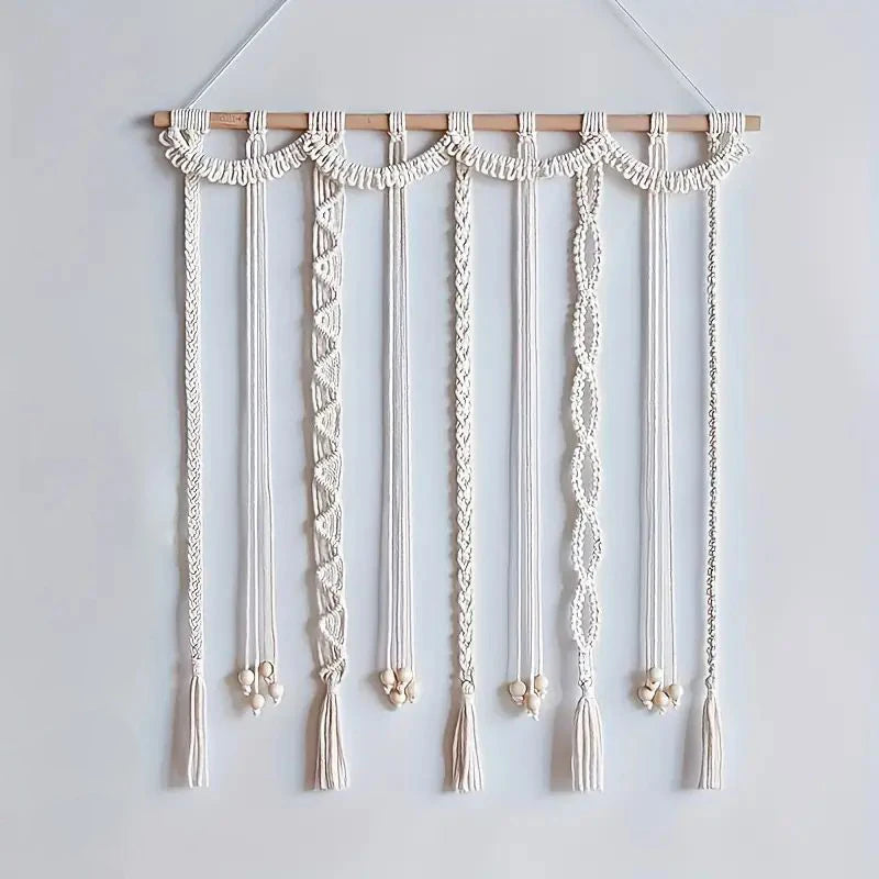 Boho Photo Display Clip Handmade Exquisite Tassel Wall Hanging Decoration Photograph Storage Tool With 20 Wooden Clips Décorations macramé