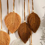 Leaf Macrame Tapestry Brown Green Wall Tapestry Boho Home Decoration Macrame Wall Hanging Home Living Room Decors Aesthetic Gift Décorations macramé
