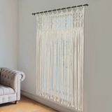 Rideau macramé grande largeur — coton naturel 120 × 195 cm | Alora Décorations macramé