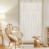 Hand-woven Macrame Cotton Door Curtain Tapestry Wall Hanging Art Tapestry Boho Decoration Bohemia Wedding Backdrop Tapestry Décorations macramé