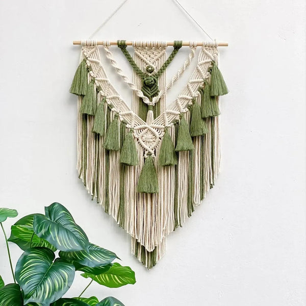 Macrame Woven Wall Hanging Boho Home Chic Bohemian Geometric Art Decor Beautiful Apartment Dorm Room Decoration Tapestry Décorations macramé