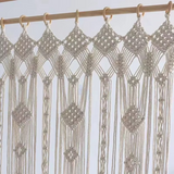 Hand-woven Macrame Cotton Door Curtain Tapestry Wall Hanging Art Tapestry Boho Decoration Bohemia Wedding Backdrop Tapestry Décorations macramé