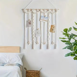 Boho Photo Display Clip Handmade Exquisite Tassel Wall Hanging Decoration Photograph Storage Tool With 20 Wooden Clips Décorations macramé