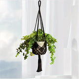1pcs Boho Macrame Plant Hanger for Indoor Outdoor Hanging Succulents Cotton Rope Woven Hanging Basket with Net Pouch Décorations macramé