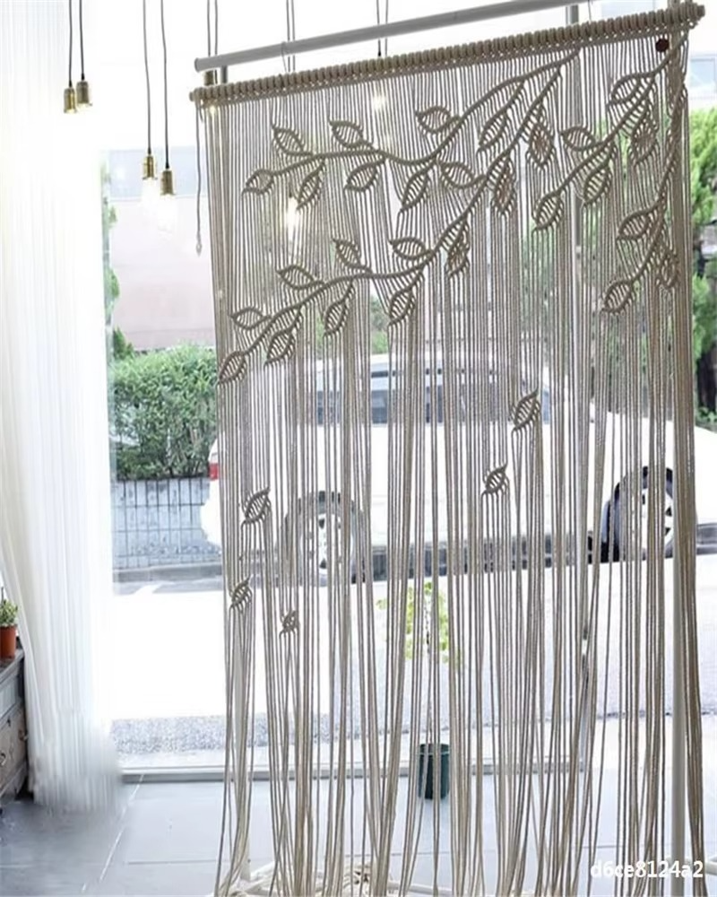 Rideau macramé feuillage | Velum Décorations macramé