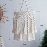Handmade Macrame Light Shade Chandelier Hanging Lamp Cover Cotton Rope Chic Boho Decor Lampshade Tapestry Macrame Woven Tapestry Décorations macramé