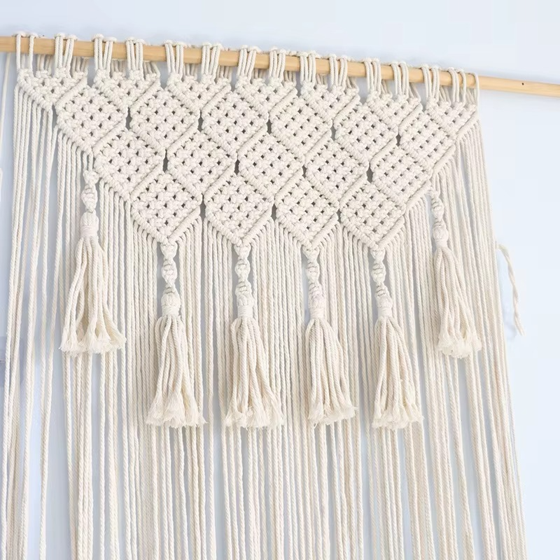 Tenture murale macramé rideau de fenêtre 70x200 cm | Orea Décorations macramé