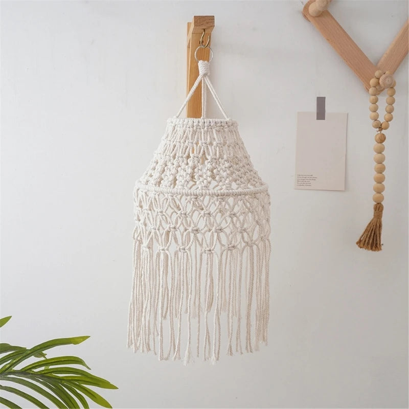 Abat-jour macramé Alma — détail nœuds coton macramé