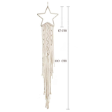 Attrape-rêve étoile macramé — dimensions 17 cm × 110 cm