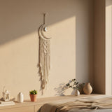 Attrape-rêve lune macramé chambre bohème lumineuse