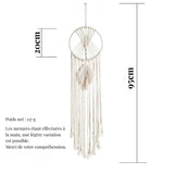 Attrape-rêve macramé — dimensions 20 cm × 95 cm
