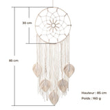 attrape rêve macramé - dimensions : hauteur 85 cm, cerceau 30 cm