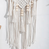 attrape rêve macramé - franges en corde, glands et perles de bois
