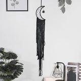 attrape rêve noir - croissant de lune noir à perles et cristal noir