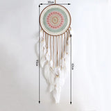 attrape rêve blanc - dimensions 93 cm de hauteur, disque de 30 cm