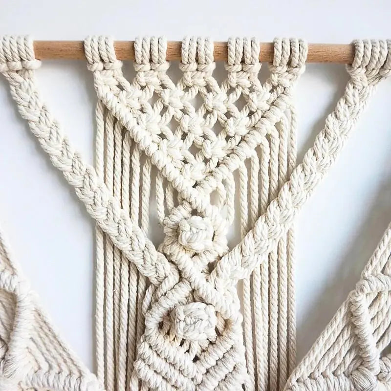 Tenture murale macramé géométrique bohème | Verana